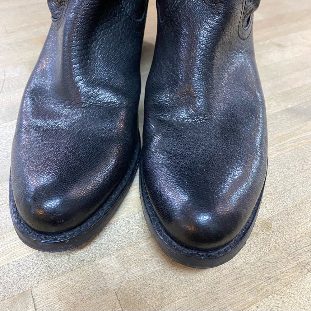 FRYE Rider Pyramid Boots Black Leather Sz 6.5 - Picture 7 of 10